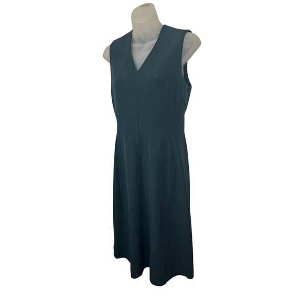M.M. Lafleur Annie Sleeveless V-Neck Green Career Dress Size 6 - Picture 4 of 10